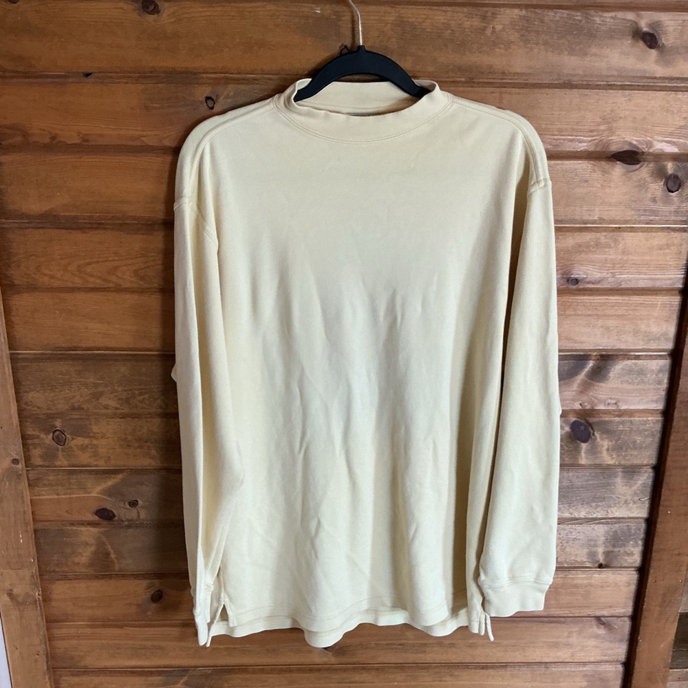 Bobby Jones Butter Yellow Long-Sleeve Mick Neck 100% Cotton Size Medium